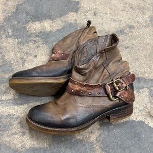 A.S.98 Brown Leather Heeled Boots